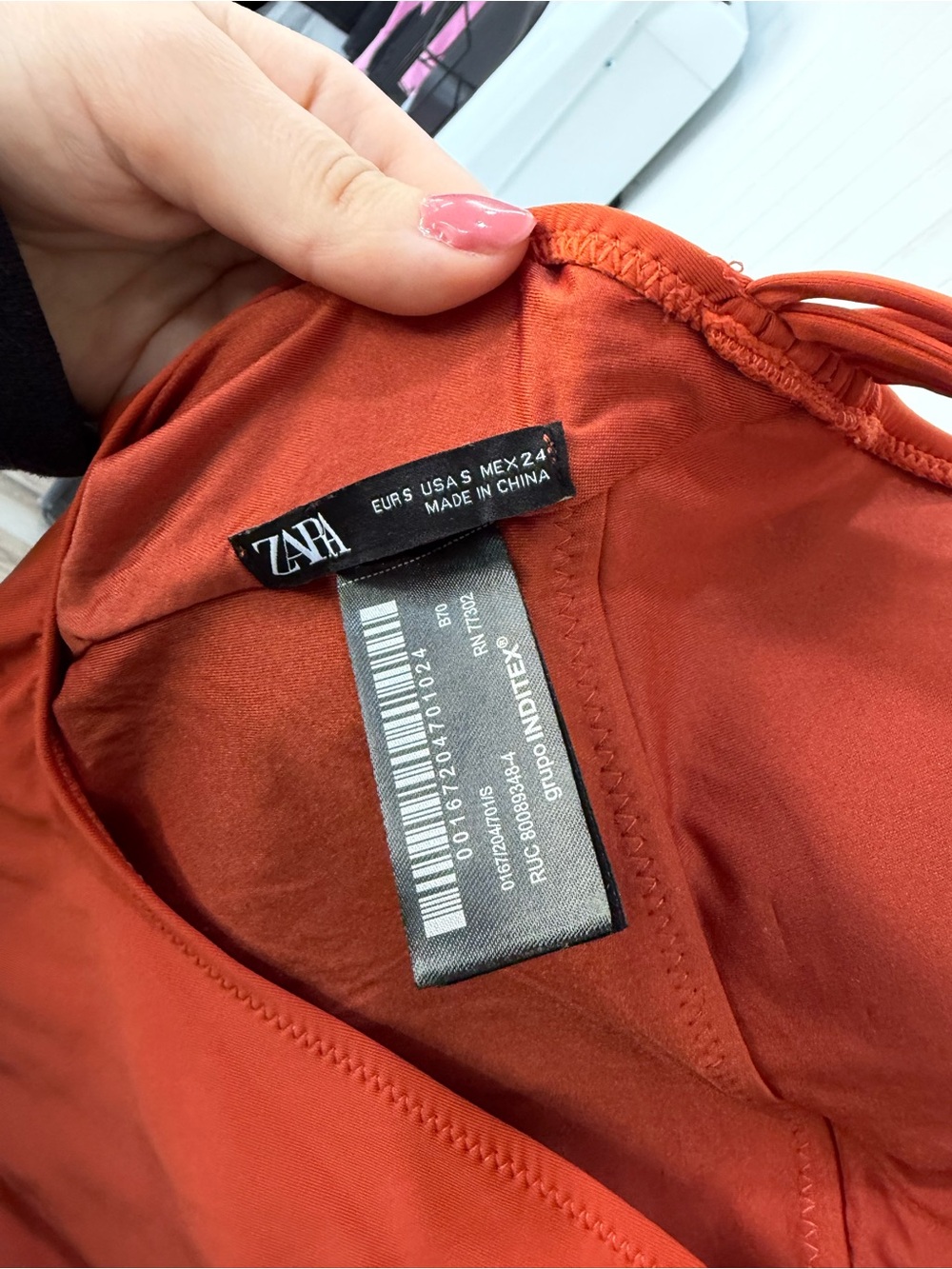 Zara Rust Orange deep cut One-Piece Swimsuit - Picture 3 of 3